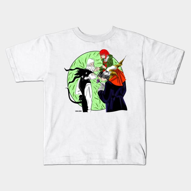 the ancient magus bride and the girl from the other side siuil a run Kids T-Shirt by jorge_lebeau